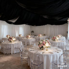 Black Spandex Ceiling Drape Panel, 5ft x 32ft â€” Wrinkle - Free 4 - Way Stretch Fabric, Extra - Long Curtain for Event Ceiling or Backdrop DÃ©cor - Bell Racket Store