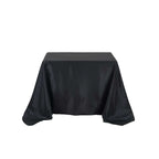 Polyester Square 90"x90" Tablecloth Black - Wrinkle-Resistant & Durable Table Cover for Events