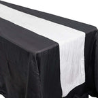 Taffeta 12"x108" Table Runner White - Accordion Crinkle Design for Modern Gatherings