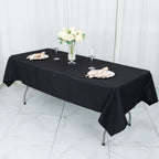 Premium Polyester 54"x96" Rectangle Tablecloth Black - Durable 220GSM Stain-Resistant Fabric Table Cover