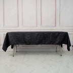 Taffeta 60"x102" Rectangle Tablecloth Black - Accordion Crinkle Table Cover