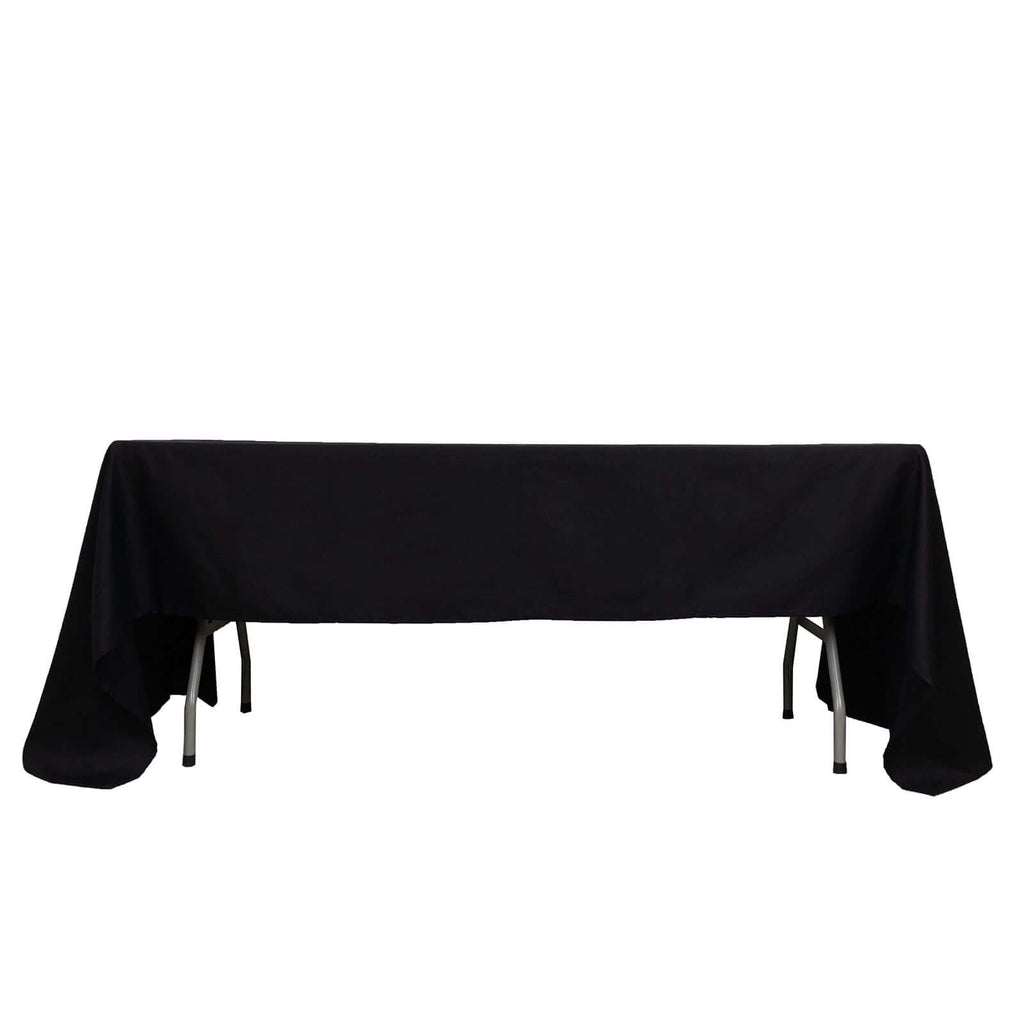 100% Cotton 60"x126" Rectangle Tablecloth Black Linen - Sophisticated, Soft & Breathable Table Cover