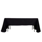 100% Cotton 60"x126" Rectangle Tablecloth Black Linen - Sophisticated, Soft & Breathable Table Cover