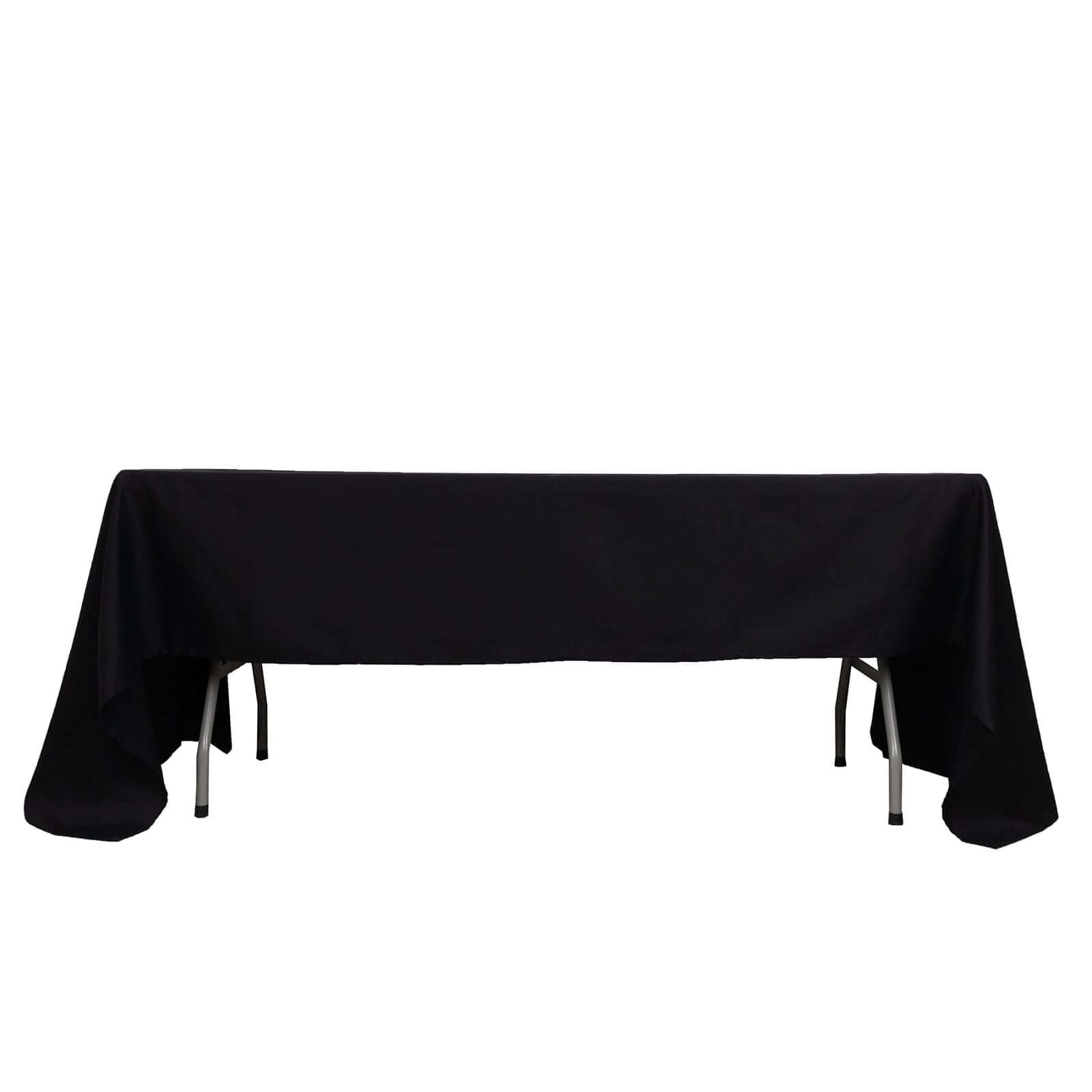 100% Cotton 60"x126" Rectangle Tablecloth Black Linen - Sophisticated, Soft & Breathable Table Cover
