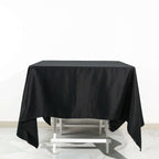 100% Cotton 70"x70" Square Tablecloth Black Linen - Soft & Breathable Fabric Table Cover