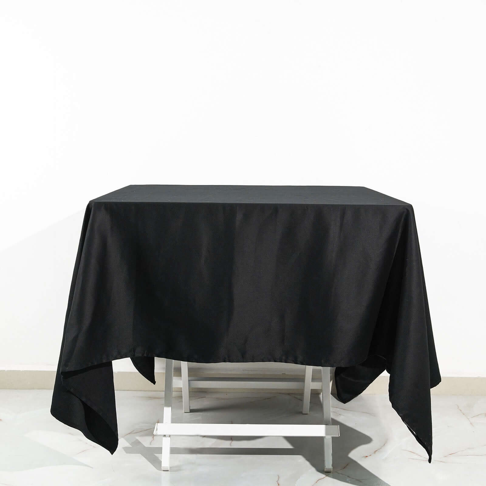 100% Cotton 70"x70" Square Tablecloth Black Linen - Soft & Breathable Fabric Table Cover