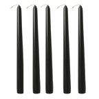 10-Pack Taper Candles Premium Wax Design Black - Unscented Candles for Upscale Settings 10"