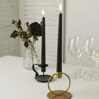 10-Pack Taper Candles Premium Wax Design Black - Unscented Candles for Upscale Settings 10"