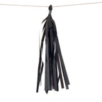 7.5ft Long Metallic Black Foil Tassels Fringe Garland, Tinsel Streamer Party Backdrop Decorations
