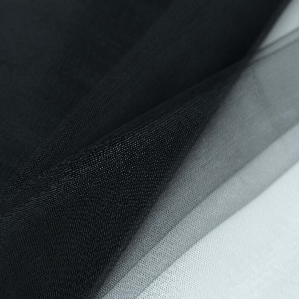 54"x40 Yards Black Tulle Fabric Bolt, DIY Crafts Sheer Fabric Roll