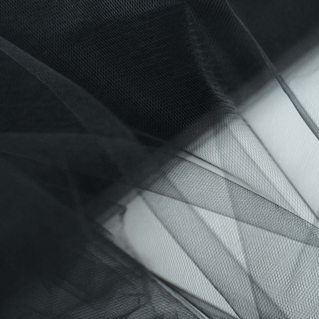 54"x40 Yards Black Tulle Fabric Bolt, DIY Crafts Sheer Fabric Roll