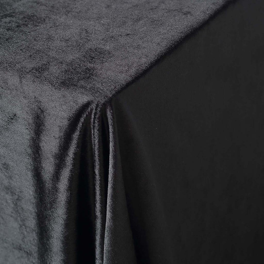 Premium Velvet 90"x156" Rectangle Tablecloth Black - Reusable Soft & Stylish Seamless Table Cover for Sophisticated Weddings & Events