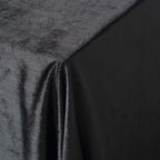 Premium Velvet 90"x156" Rectangle Tablecloth Black - Reusable Soft & Stylish Seamless Table Cover for Sophisticated Weddings & Events