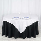 Polyester 70"x70" Table Overlay Square Tablecloth White - Wrinkle-Resistant & Durable Table Cover for Events