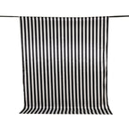 Black White Striped Satin Backdrop Curtain Drapery, Glossy Event Photography Background Room Divider Curtain Panel - 8ftx10ft - Bell Racket Store