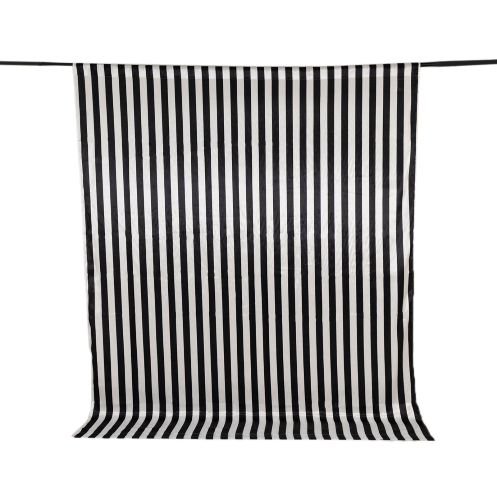 Black White Striped Satin Backdrop Curtain Drapery, Glossy Event Photography Background Room Divider Curtain Panel - 8ftx10ft - Bell Racket Store