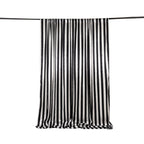 Black White Striped Satin Backdrop Curtain Drapery, Glossy Event Photography Background Room Divider Curtain Panel - 8ftx10ft - Bell Racket Store