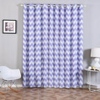 2 Pack White Lavender Lilac Chevron Print Thermal Room Darkening Blackout Window Curtain Panels With Chrome Grommet - 52"x96"