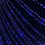 Blue 600 LED Twinkle Fairy Lights with 8 Modes, Plug In Connectable Curtain String Lights - 10ftx20ft - Bell Racket Store