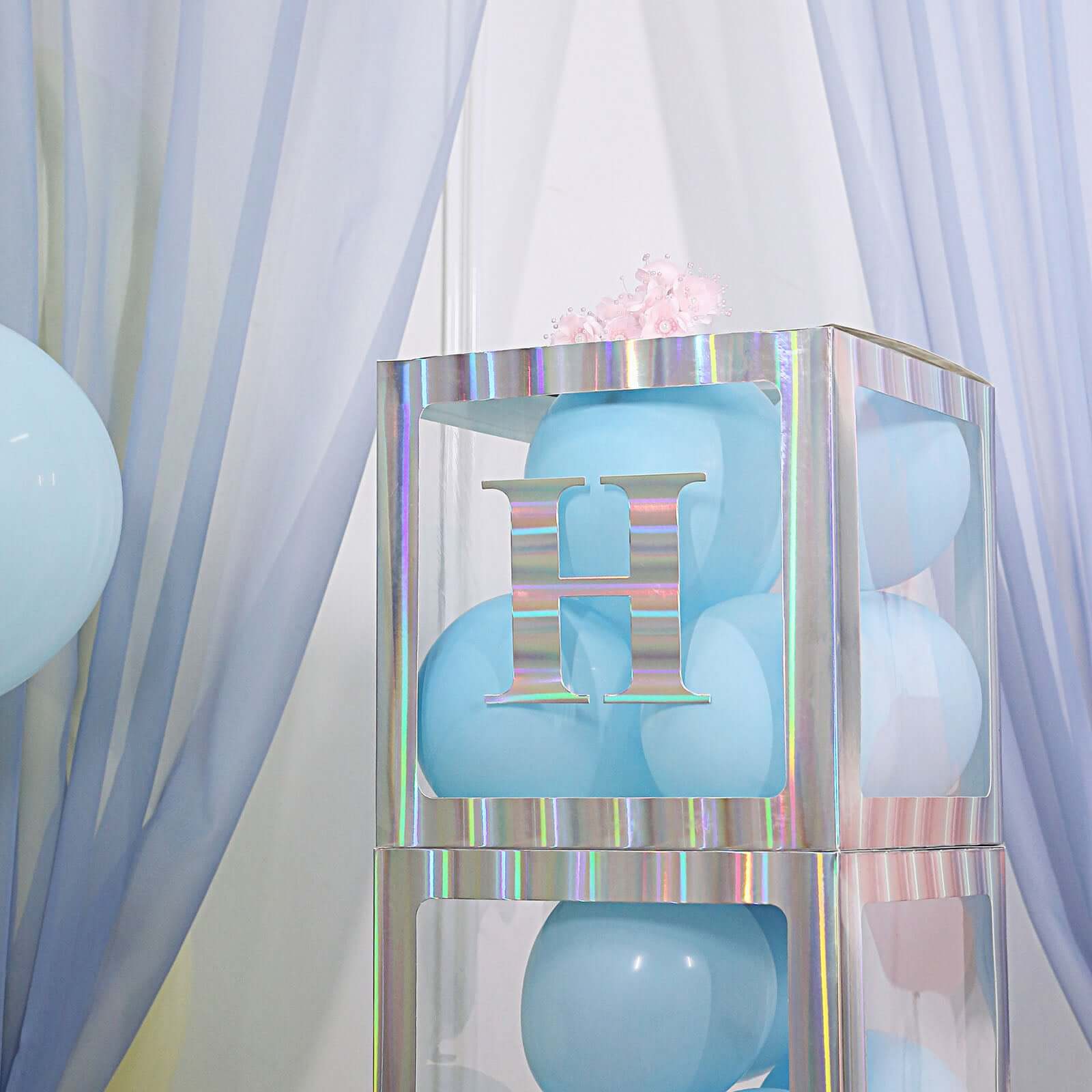 4 Pack 5" Iridescent Alphabet Stickers Banner, Customizable Stick on Letters - H