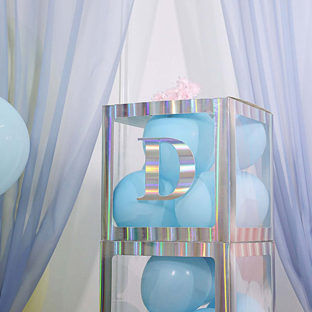 4 Pack - 5" Iridescent Alphabet Stickers Banner, Customizable Stick on Letters and Numbers - D