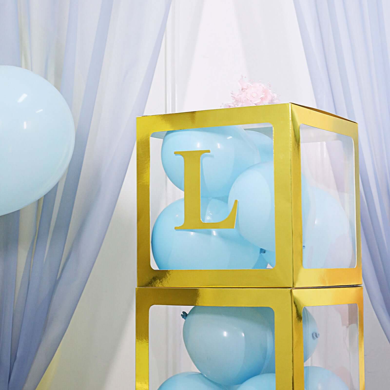 4 Pack 5" Metallic Gold Alphabet Stickers Banner, Customizable Stick on Gold Letters - L