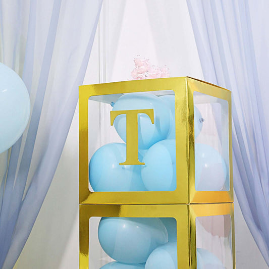 4 Pack 5" Metallic Gold Alphabet Stickers Banner, Customizable Stick on Gold Letters - T