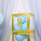 4-Pack Stickers Banner Custom 0-9 Number "8" Design Gold - Milestone Age and Date Stick-On Numbers 5"