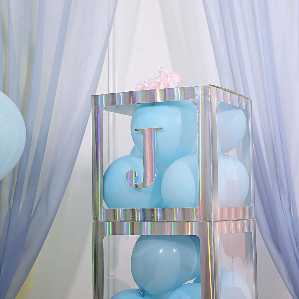 4 Pack 5" Iridescent Alphabet Stickers Banner, Customizable Stick on Letters - J