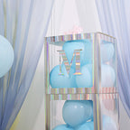 4 Pack 5" Iridescent Alphabet Stickers Banner, Customizable Stick on Letters - M