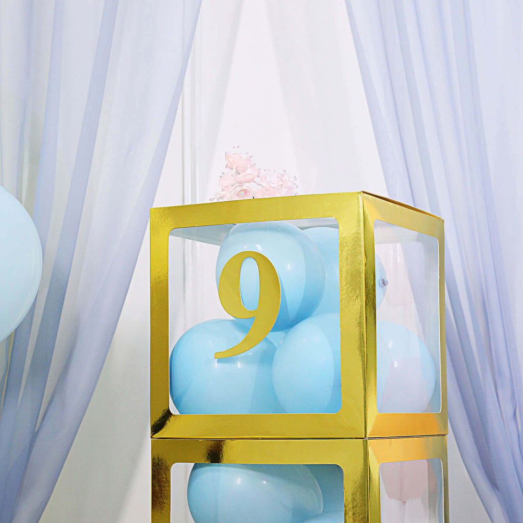 4-Pack Stickers Banner Custom 0-9 Number "9" Design Gold - Milestone Age and Date Stick-On Numbers 5"