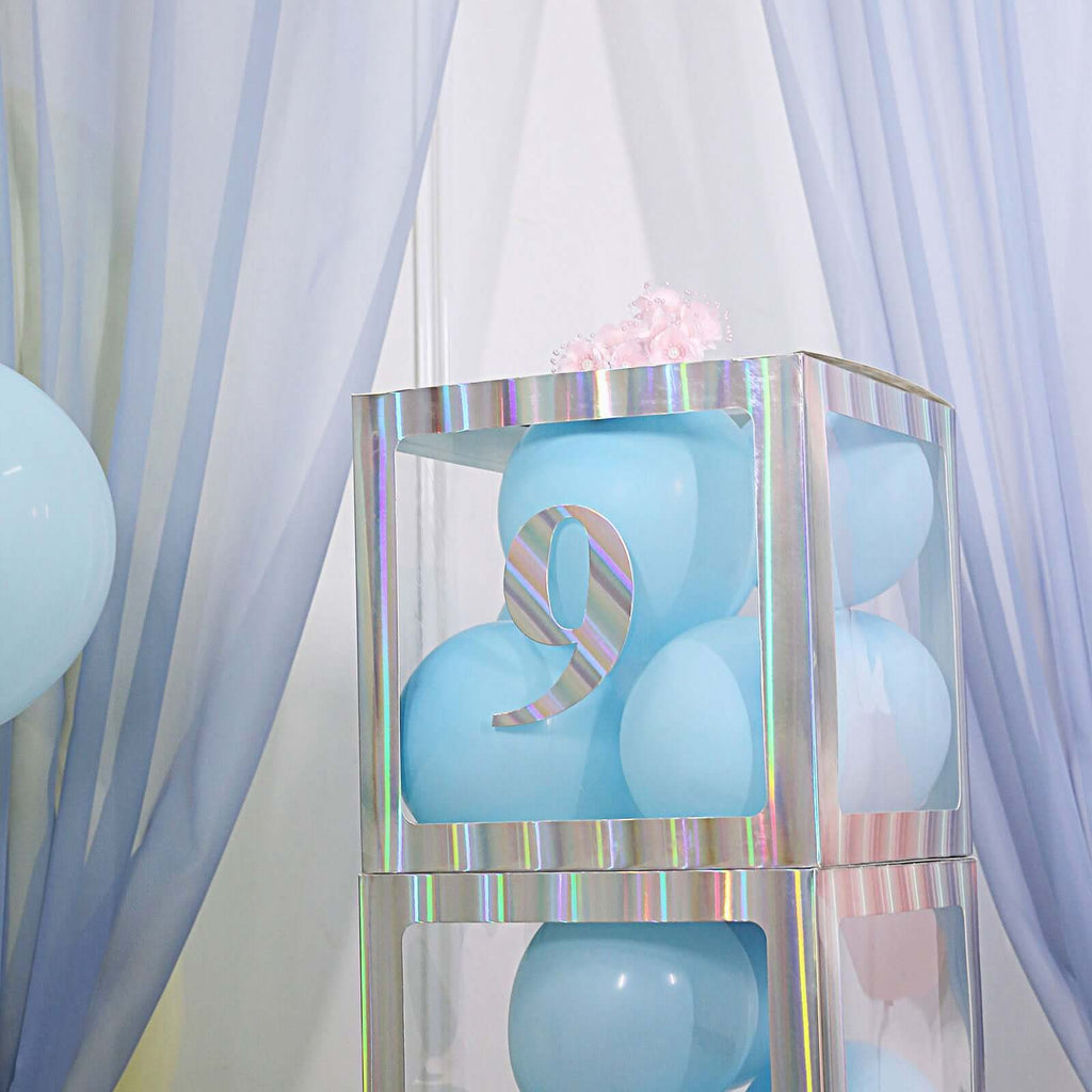 4-Pack Stickers Banner Custom 0-9 Number "9" Design Iridescent - Milestone Age and Date Stick-On Numbers 5"