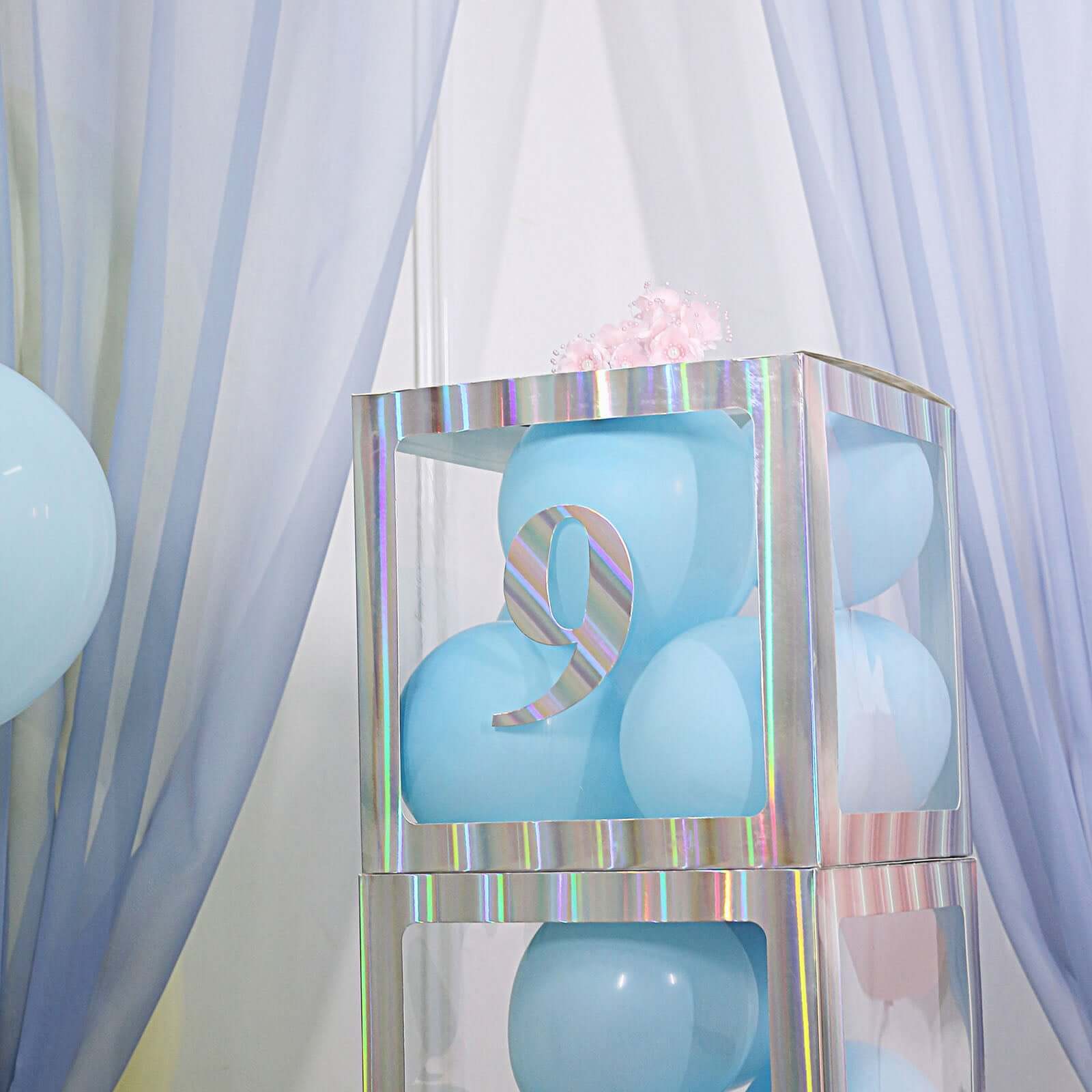 4-Pack Stickers Banner Custom 0-9 Number "9" Design Iridescent - Milestone Age and Date Stick-On Numbers 5"