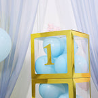 4 Pack 5" Metallic Gold 0-9 Number Stickers Banner, Customizable Stick On Numbers - 1