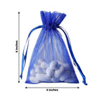 10 Pack 4"x6" Royal Blue Organza Drawstring Wedding Party Favor Gift Bags