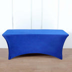 Stretch Spandex 96"x30" Rectangle Table Cover Royal Blue - Durable Form-Fitting Tablecloth