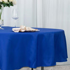 Premium Polyester 90" Round Tablecloth Royal Blue - Stain and Wrinkle-Resistant Design with 220GSM Thickness Table Cover