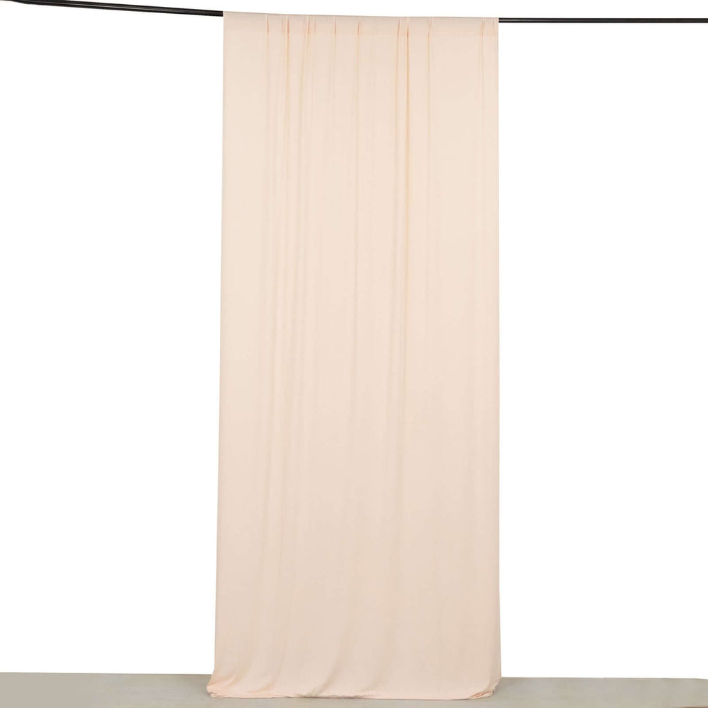 Blush 4 - Way Stretch Spandex Event Curtain Drapes, Wrinkle Free Backdrop Event Panel with Rod Pockets - 5ftx10ft - Bell Racket Store