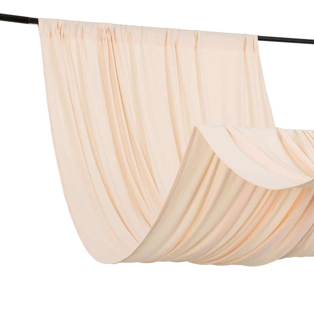 Blush 4 - Way Stretch Spandex Event Curtain Drapes, Wrinkle Free Backdrop Event Panel with Rod Pockets - 5ftx10ft - Bell Racket Store