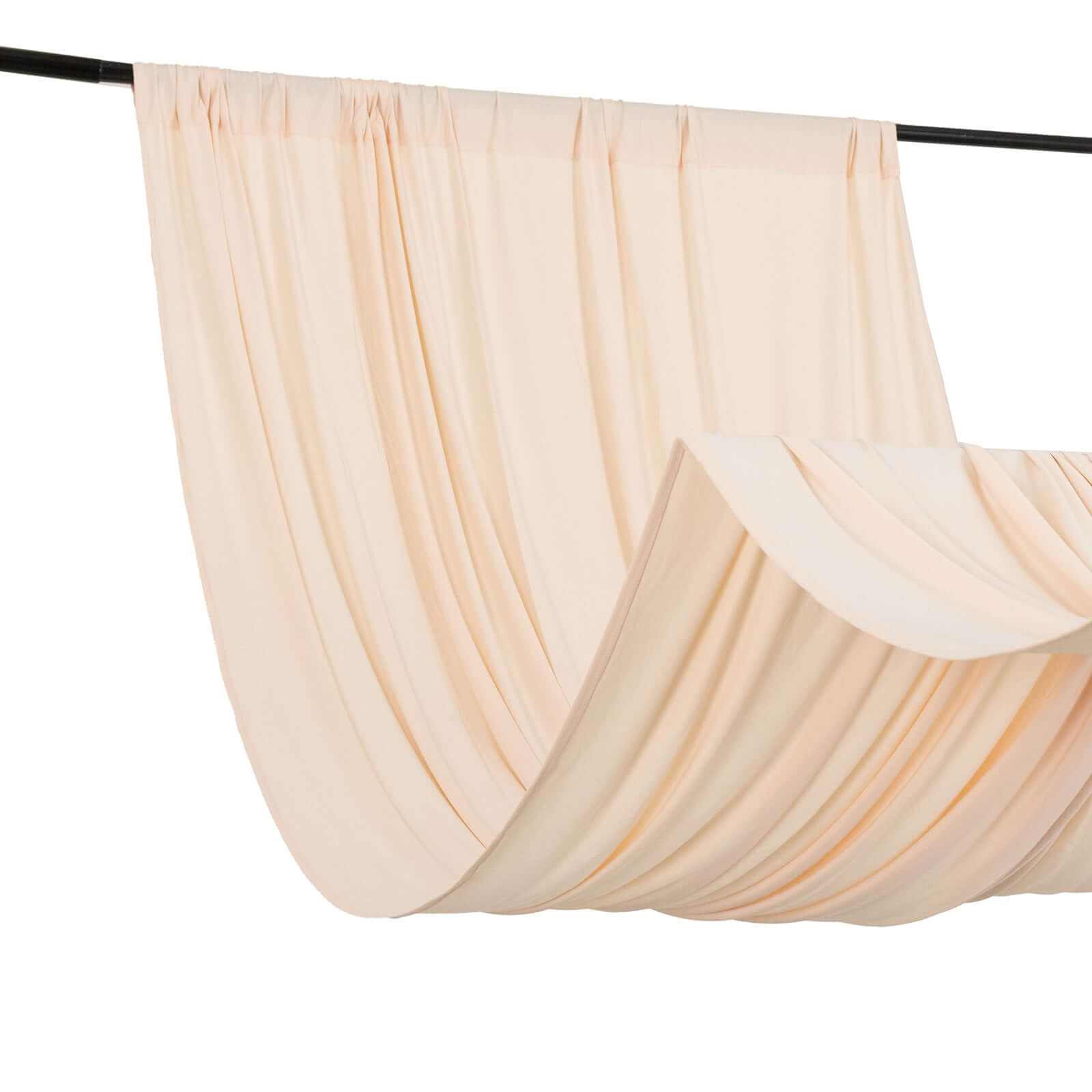 Blush 4 - Way Stretch Spandex Event Curtain Drapes, Wrinkle Free Backdrop Event Panel with Rod Pockets - 5ftx10ft - Bell Racket Store