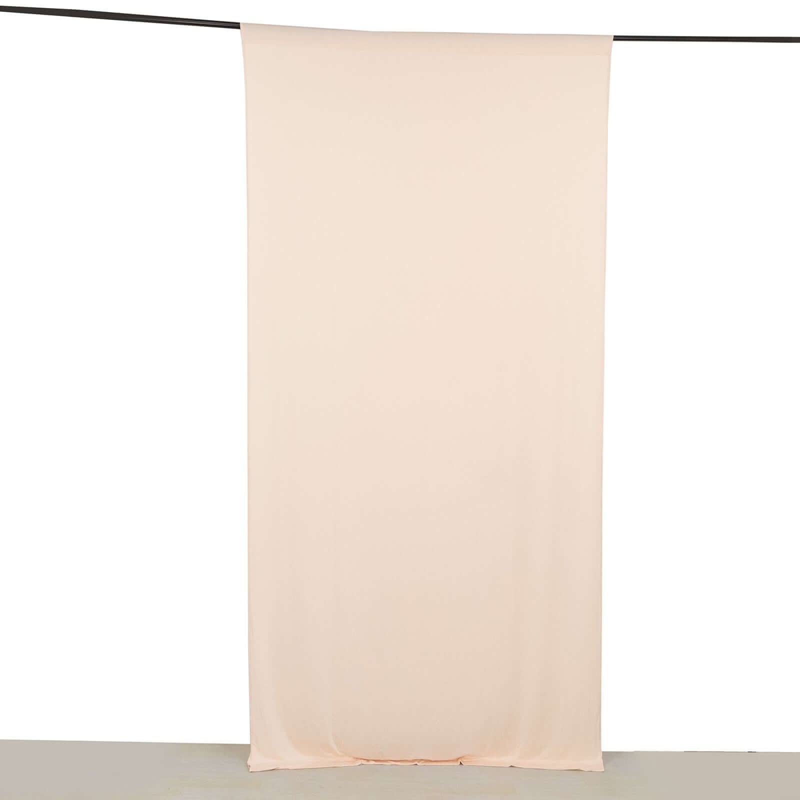 Blush 4 - Way Stretch Spandex Event Curtain Drapes, Wrinkle Free Backdrop Event Panel with Rod Pockets - 5ftx10ft - Bell Racket Store