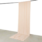 Blush 4 - Way Stretch Spandex Event Curtain Drapes, Wrinkle Free Backdrop Event Panel with Rod Pockets - 5ftx14ft - Bell Racket Store