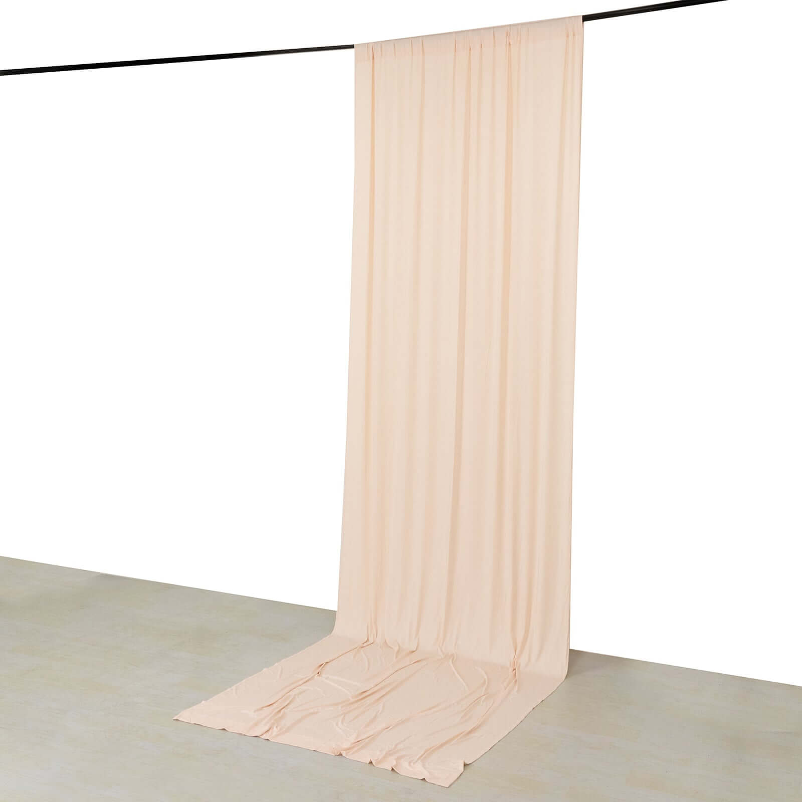 Blush 4 - Way Stretch Spandex Event Curtain Drapes, Wrinkle Free Backdrop Event Panel with Rod Pockets - 5ftx14ft - Bell Racket Store