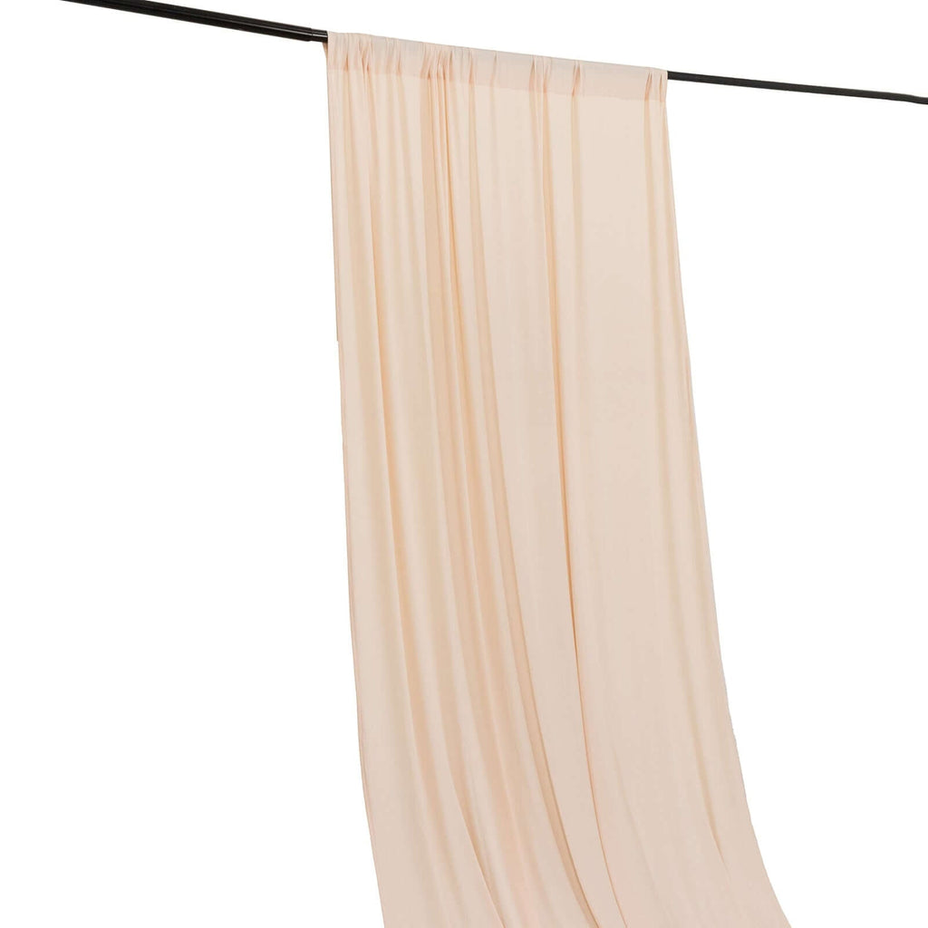 Blush 4 - Way Stretch Spandex Event Curtain Drapes, Wrinkle Free Backdrop Event Panel with Rod Pockets - 5ftx14ft - Bell Racket Store
