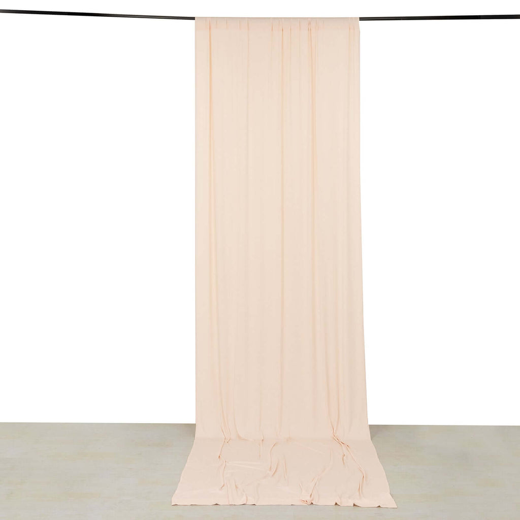 Blush 4 - Way Stretch Spandex Event Curtain Drapes, Wrinkle Free Backdrop Event Panel with Rod Pockets - 5ftx14ft - Bell Racket Store