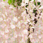 Blush Artificial Wisteria Tree â€“ 4ft Cascading Silk Flowers with Natural Trunk for Weddings, Receptions & Event Centerpieces - Bell Racket Store