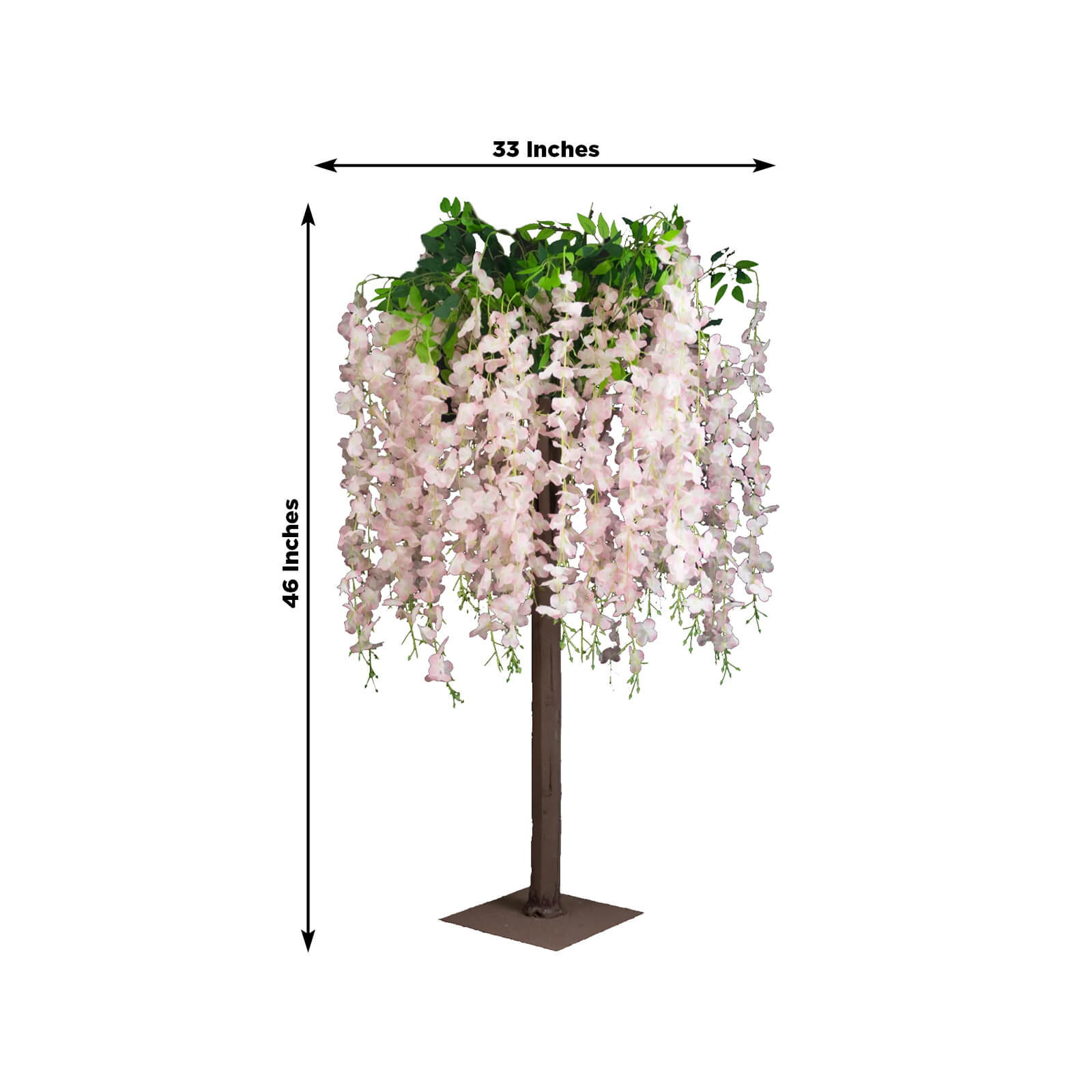 Blush Artificial Wisteria Tree â€“ 4ft Cascading Silk Flowers with Natural Trunk for Weddings, Receptions & Event Centerpieces - Bell Racket Store