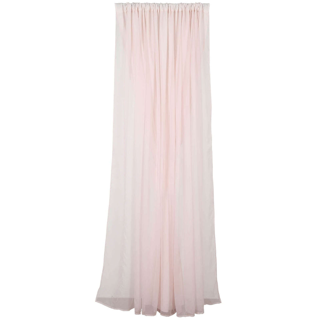 Blush Chiffon Polyester Event Curtain Drapes, Dual Layer Divider Backdrop Curtain Panels with Rod Pockets - 10ftx10ft - Bell Racket Store