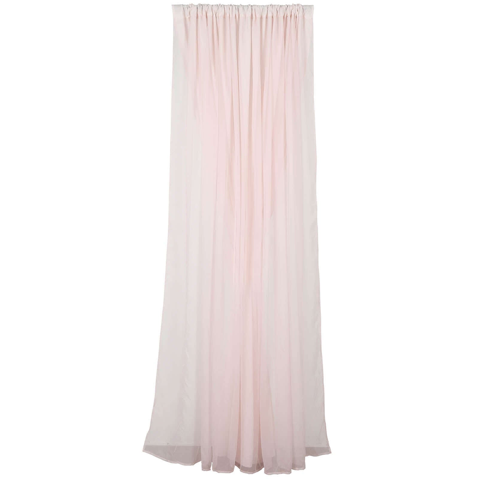 Blush Chiffon Polyester Event Curtain Drapes, Dual Layer Divider Backdrop Curtain Panels with Rod Pockets - 10ftx10ft - Bell Racket Store