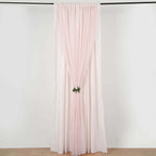 Blush Chiffon Polyester Event Curtain Drapes, Dual Layer Divider Backdrop Curtain Panels with Rod Pockets - 10ftx10ft - Bell Racket Store